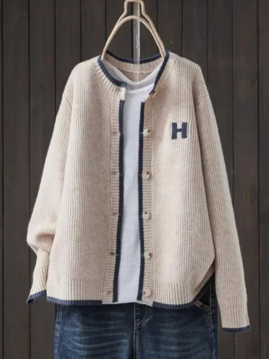 Damen Strickjacke Oversized für den Herbst in Khaki