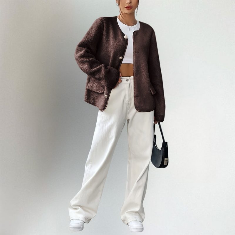 Damen Strickjacke Oversized Lange zum Layering (4)