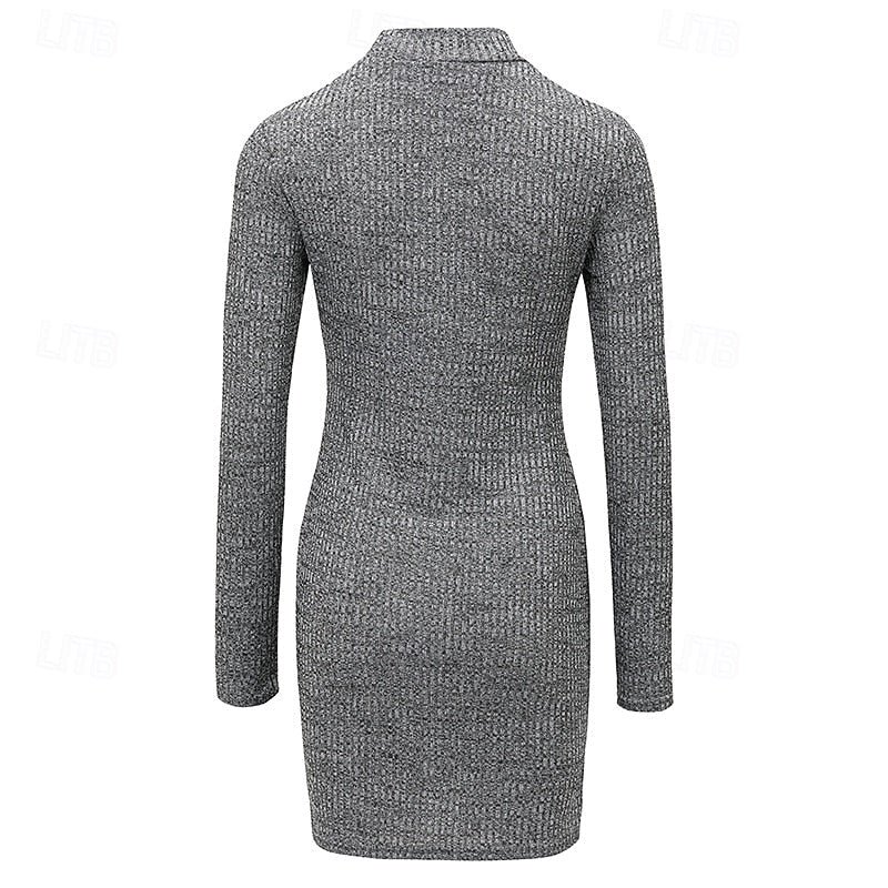 Damen Strickjacke Rollkragen Midi für Festlichkeiten (3)