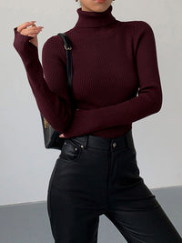 Alina | Damen Strickjacke Rollkragen Slim Minimaldesign für Winter
