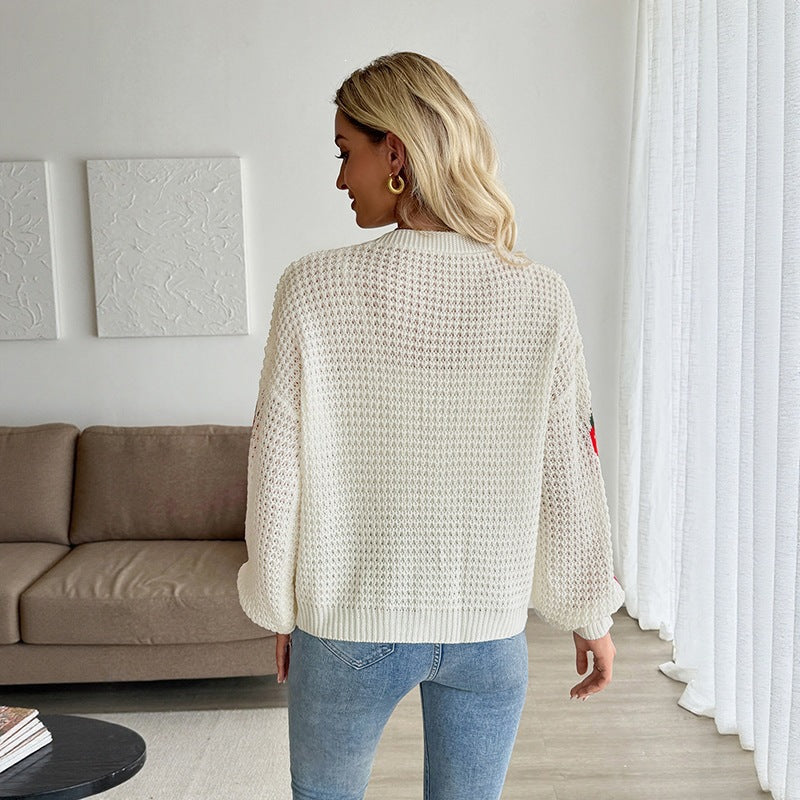 Damen Strickjacke zum Layern mit Intarsien (3)