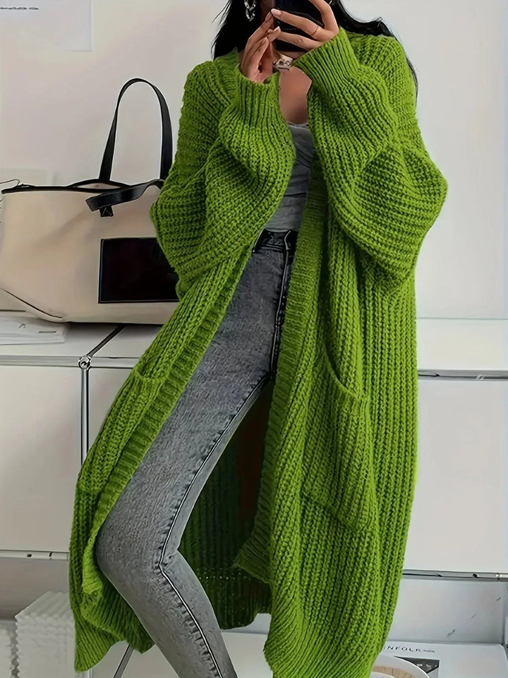 Damen Strickjacke zum Schichten im Oversize-Schnitt in Olivgrün