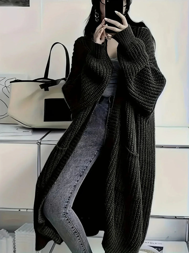 Damen Strickjacke zum Schichten im Oversize-Schnitt in Schwarz
