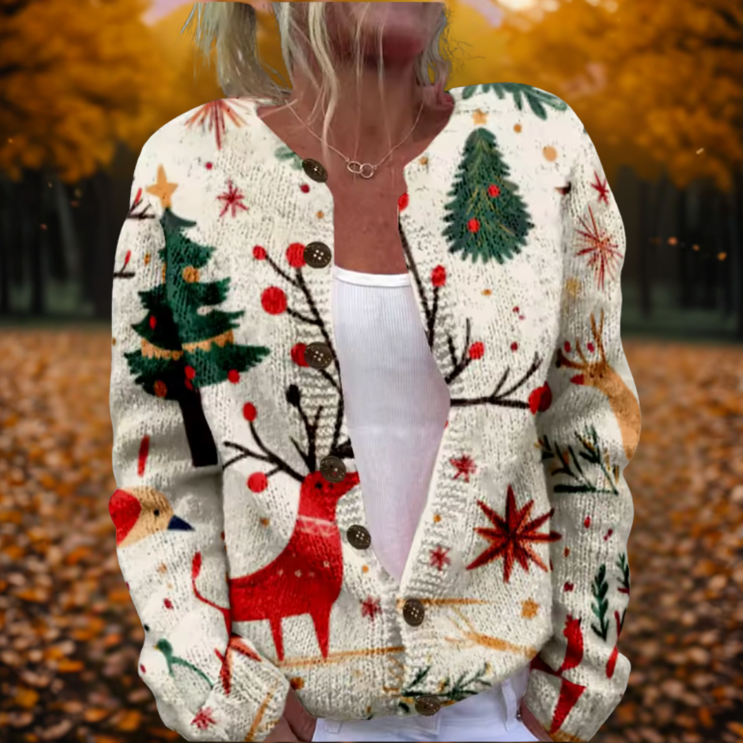 Damen Strickjacke zum Überziehen für Herbst in Mehrfarbig