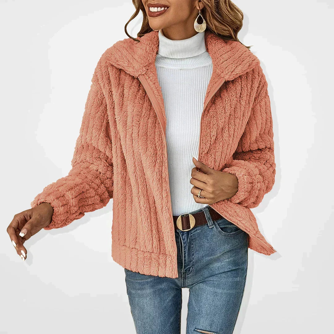 Damen Strickjacke zum Überziehen für kühle Tage in Rosa