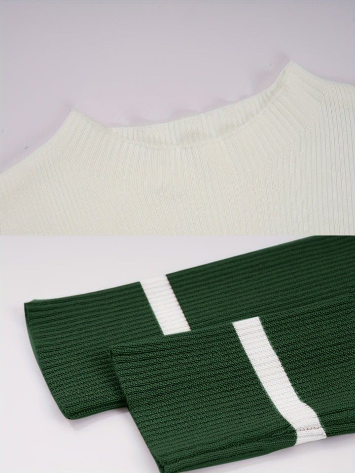 Damen Strickkleid für den Herbst mit Streifen (13)