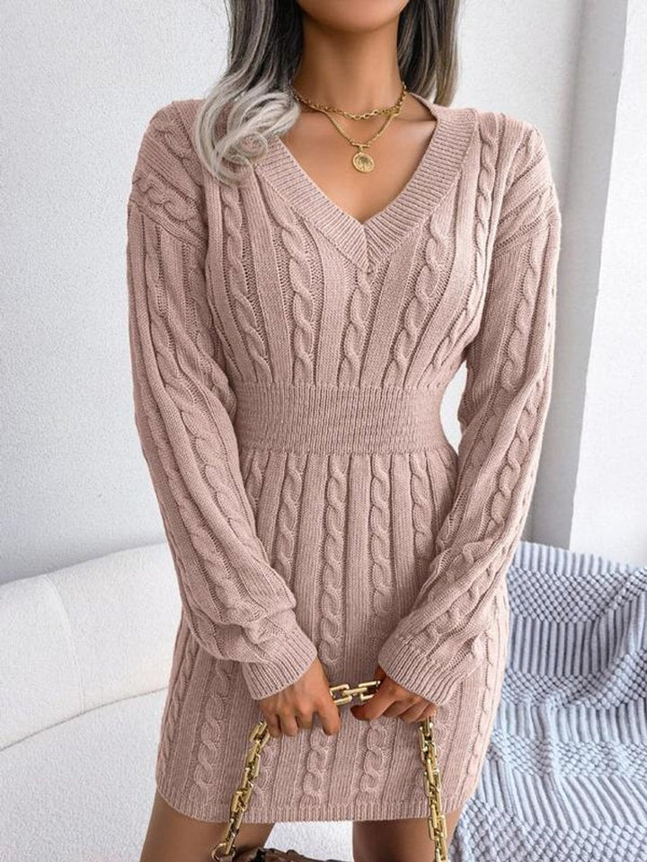 Damen Strickkleid für Hochzeitsgäste im Herbst in Rosa