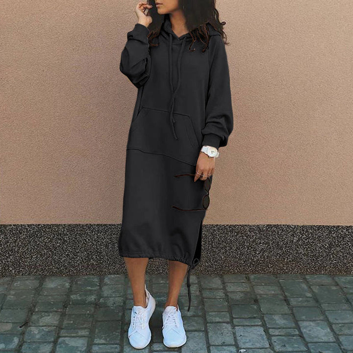 Damen Strickkleid Hoodie Relaxed für Herbst (2)
