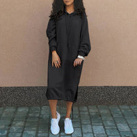 Victoria | Damen Strickkleid Hoodie Relaxed für Herbst