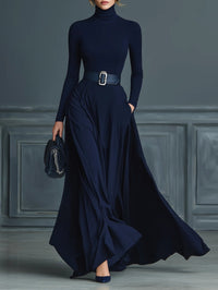 Lena | Damen Strickkleid Maxikleid im eleganten Stil
