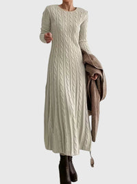 Elena | Damen Strickkleid Maxilänge für Herbst