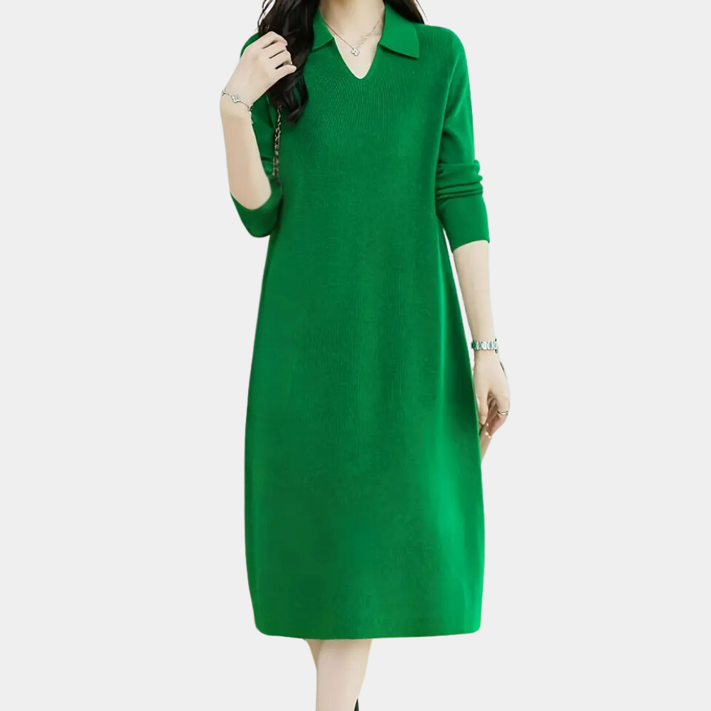 Damen Strickkleid Midi festlich für Hochzeitsgäste (2)