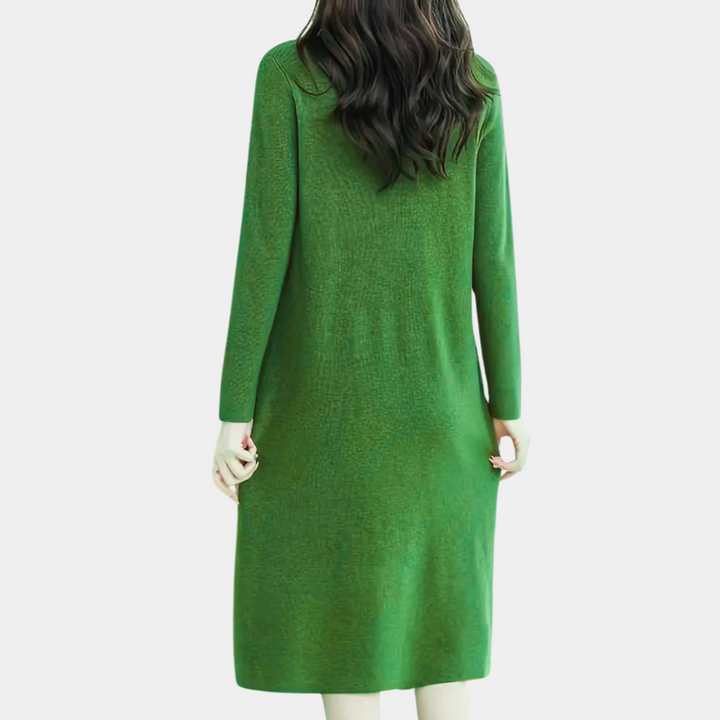 Damen Strickkleid Midi festlich für Hochzeitsgäste (4)
