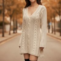 Klara | Damen Strickkleid mit Norweger-Muster für Herbst