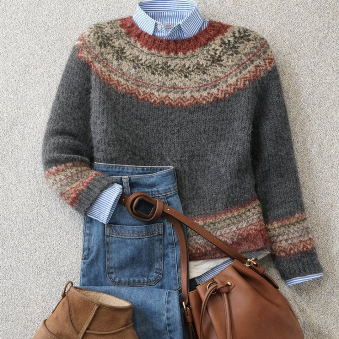 Damen Strickware für Herbst im Nordischen Stil in Grau