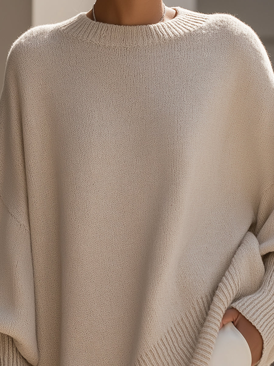 Damen Sweatshirt aus Wollmix großzügig geschnitten (2)