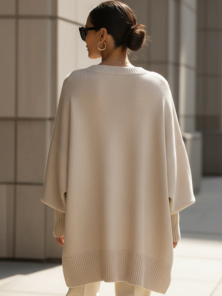 Damen Sweatshirt aus Wollmix großzügig geschnitten (4)