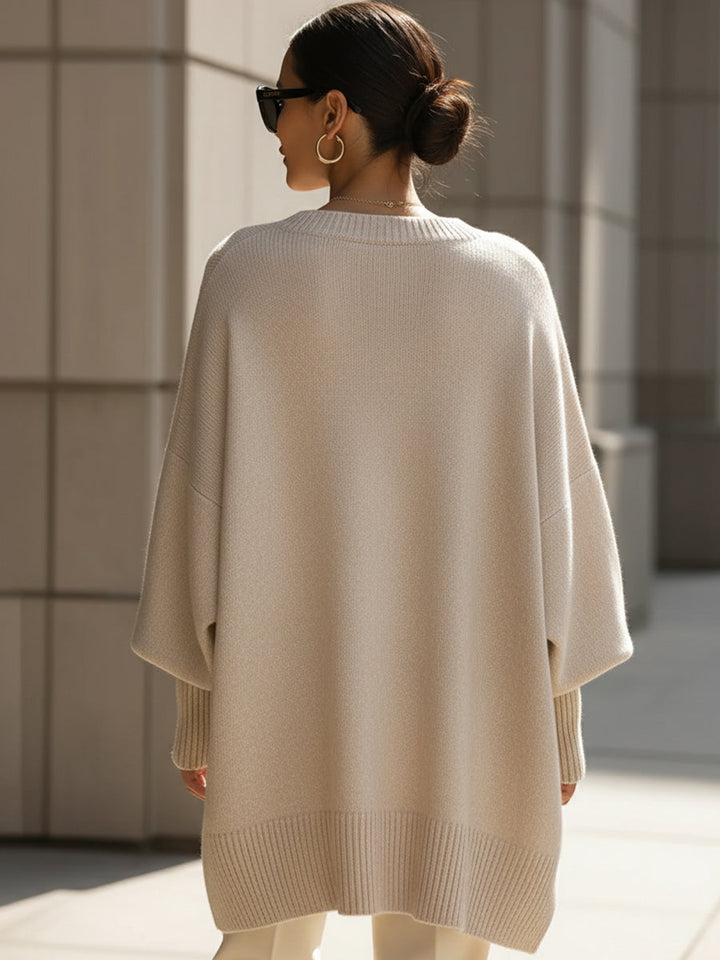 Damen Sweatshirt aus Wollmix großzügig geschnitten (4)