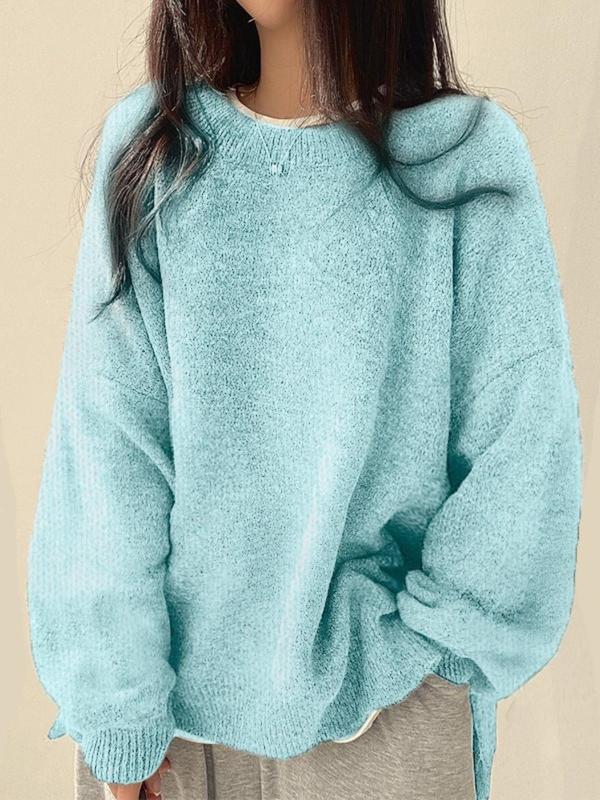 Damen Sweatshirt mit Schulterausfall zum Kombinieren in Petrol