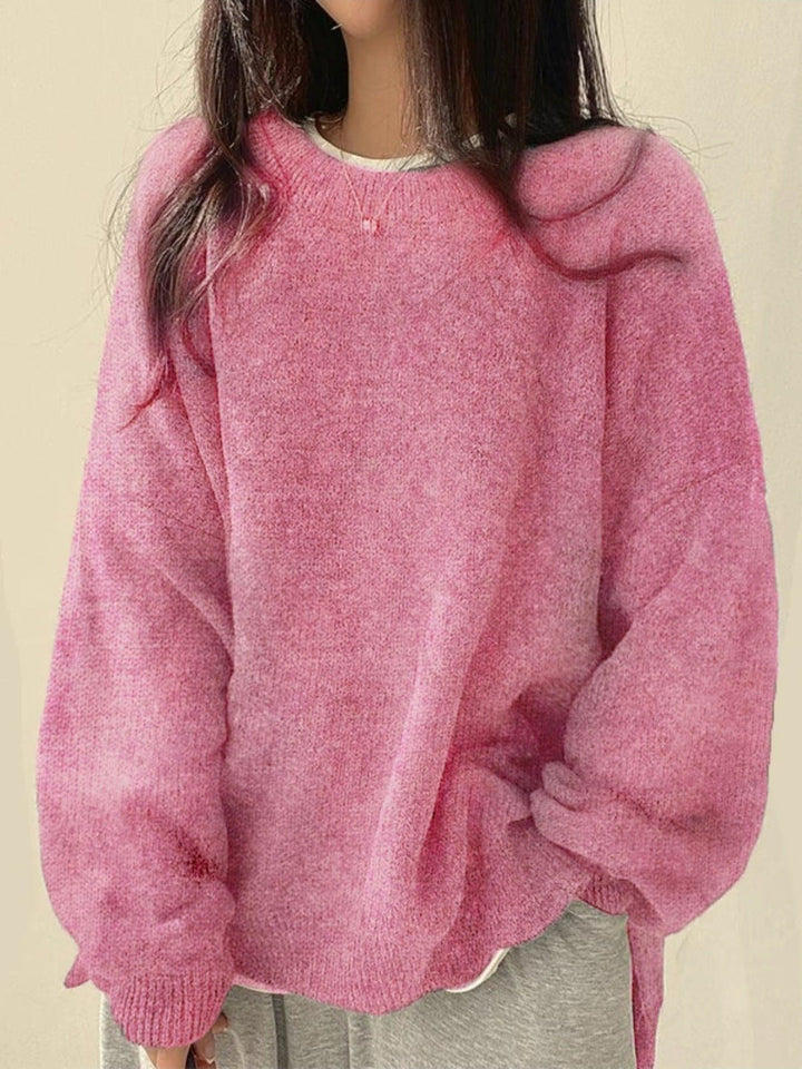 Damen Sweatshirt mit Schulterausfall zum Kombinieren in Rosa