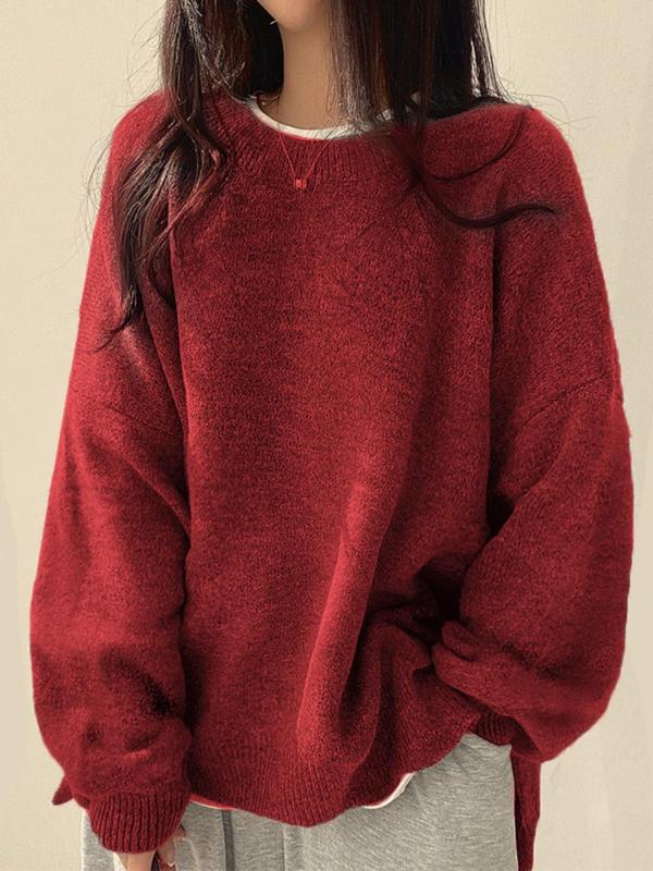 Damen Sweatshirt mit Schulterausfall zum Kombinieren in Rot
