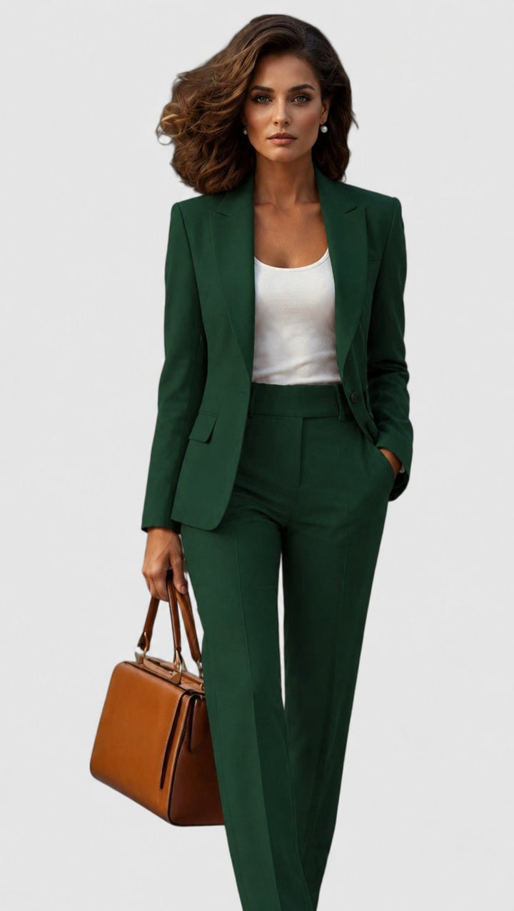 Damen Tailored Anzug-Set für Büro in Dunkelgrün