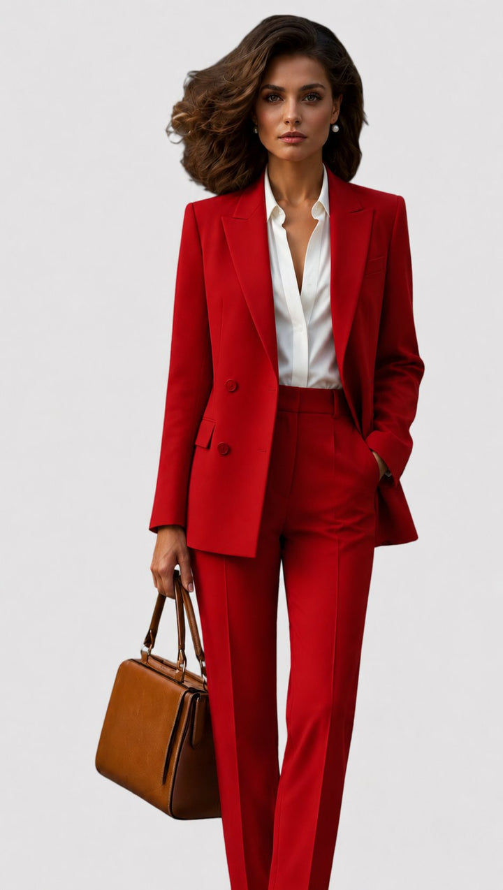 Damen Tailored Anzug-Set für Büro in Rot