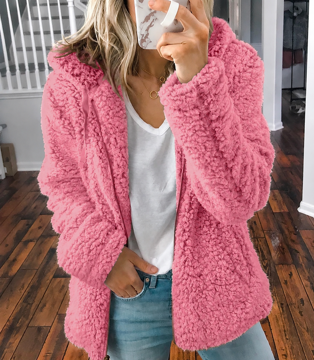 Damen Teddy Jacke Oversized für den Herbst (6)