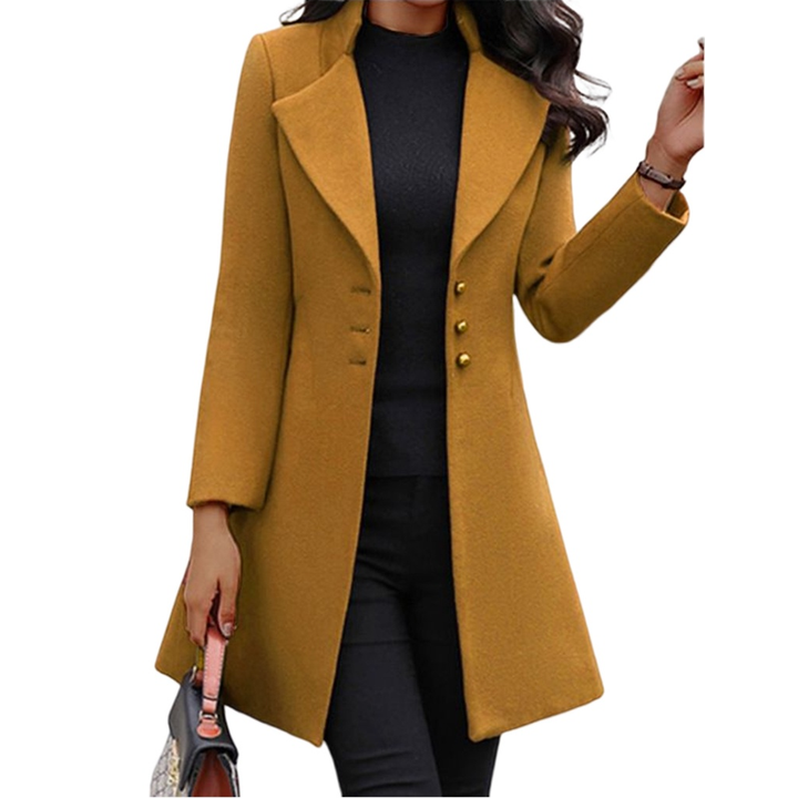 Damen Trenchcoat elegant tailliert zeitlos in Gelb