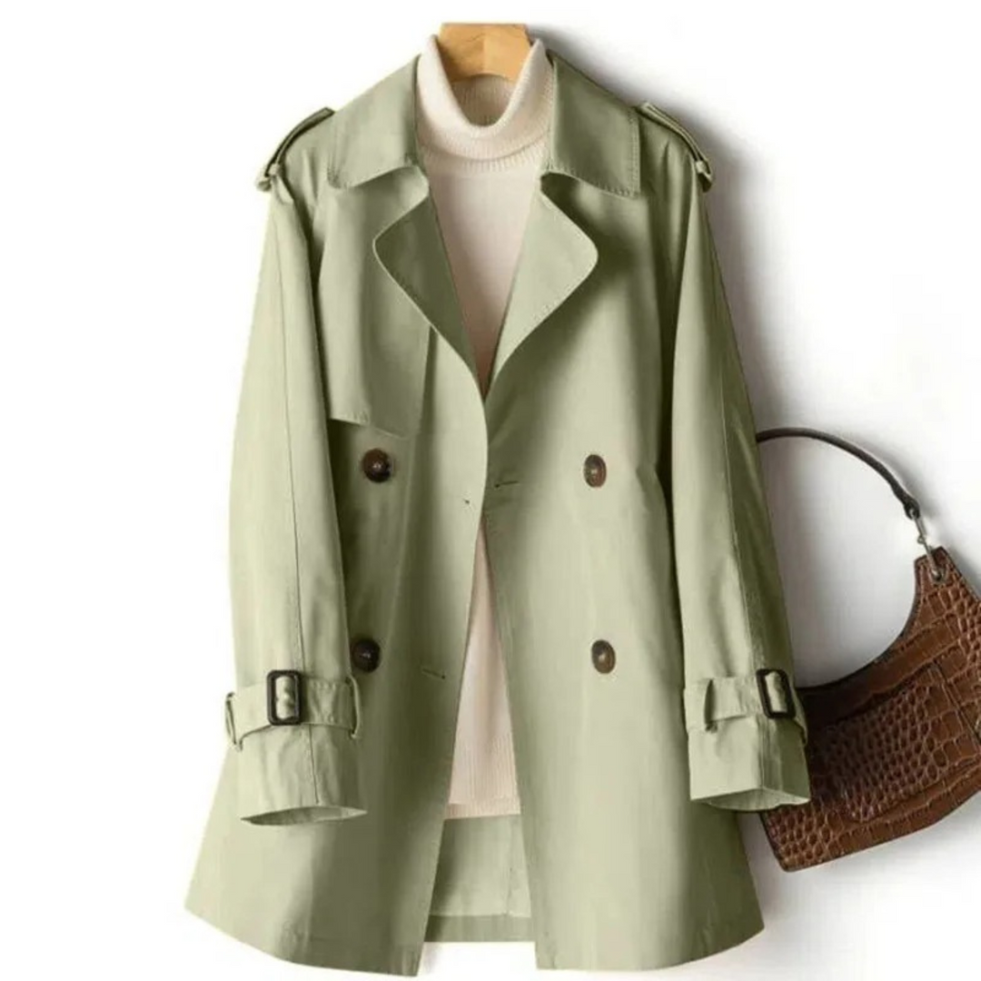 Damen Trenchcoat im Lässigen Stil für Alltag in Grün