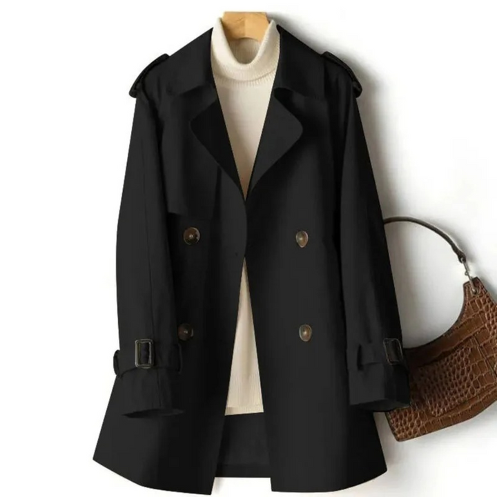 Damen Trenchcoat im Lässigen Stil für Alltag in Schwarz