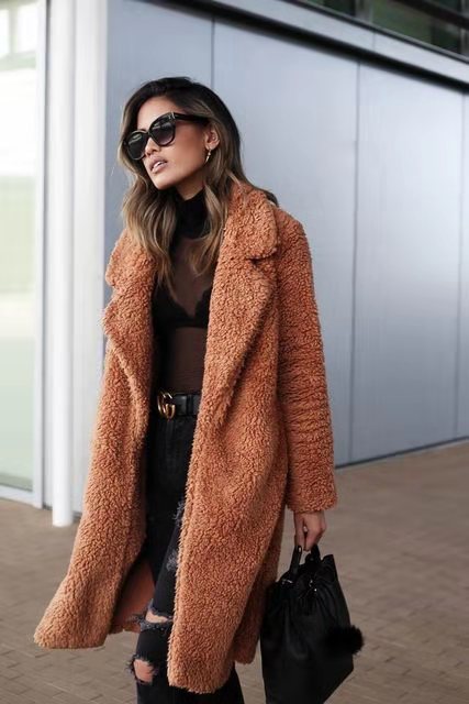 Damen Trenchcoat im Teddy-Stil für den Winter (7)