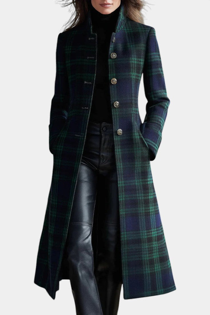 Damen Trenchcoat in Midilänge mit Vintage-Flair in Grün