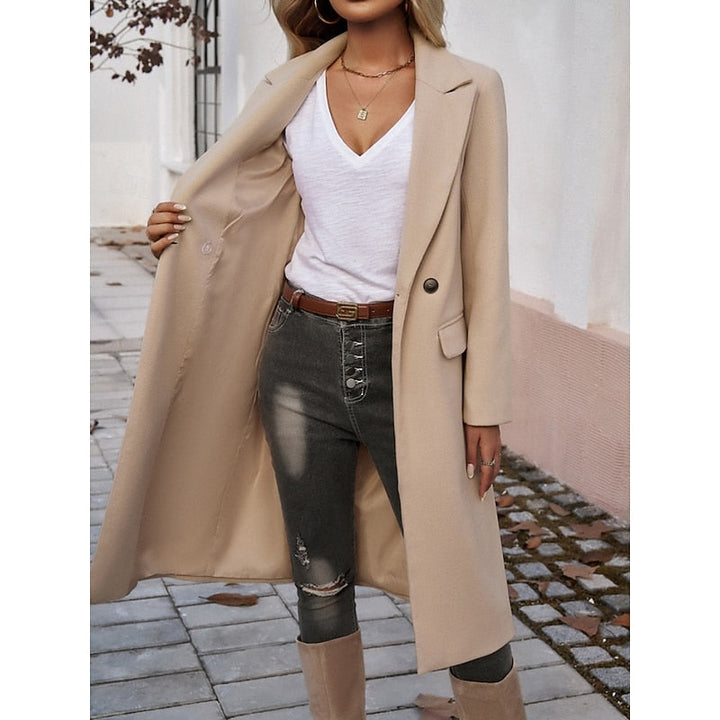 Damen Trenchcoat Klassisch Elegant Zeitlos in Aprikose