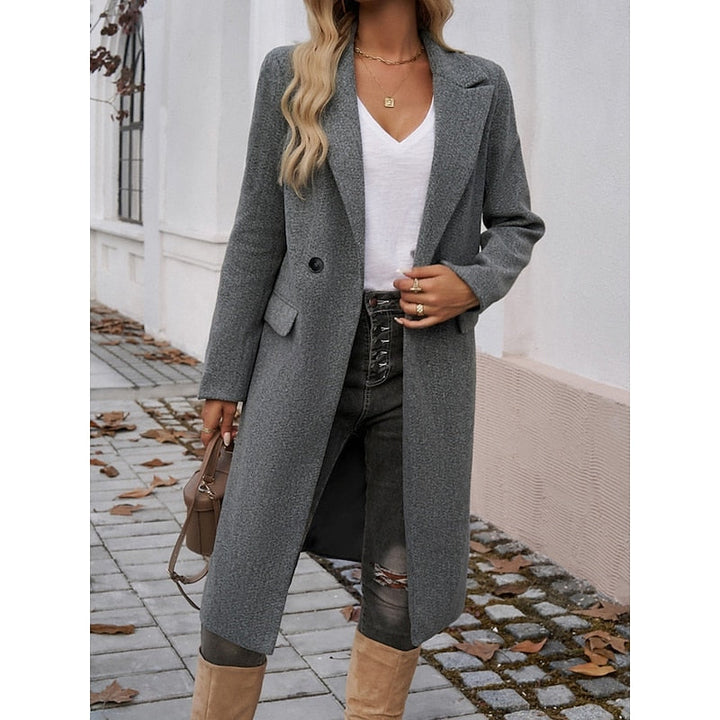 Damen Trenchcoat Klassisch Elegant Zeitlos in Dunkelgrau 1