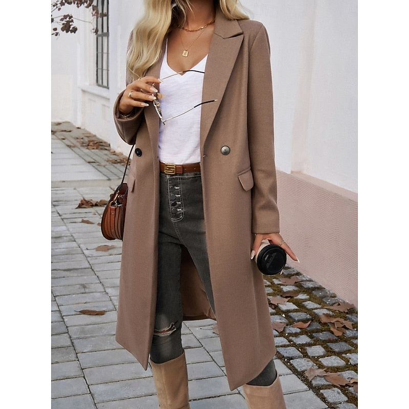 Damen Trenchcoat Klassisch Elegant Zeitlos in Dunkelgrau 10