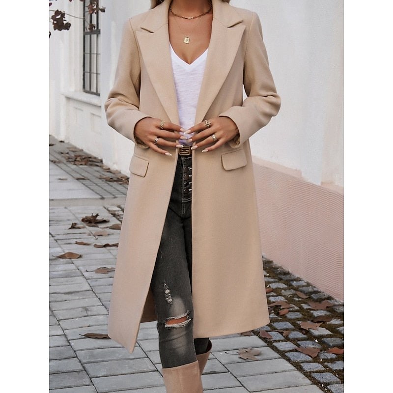Damen Trenchcoat Klassisch Elegant Zeitlos in Dunkelgrau 12