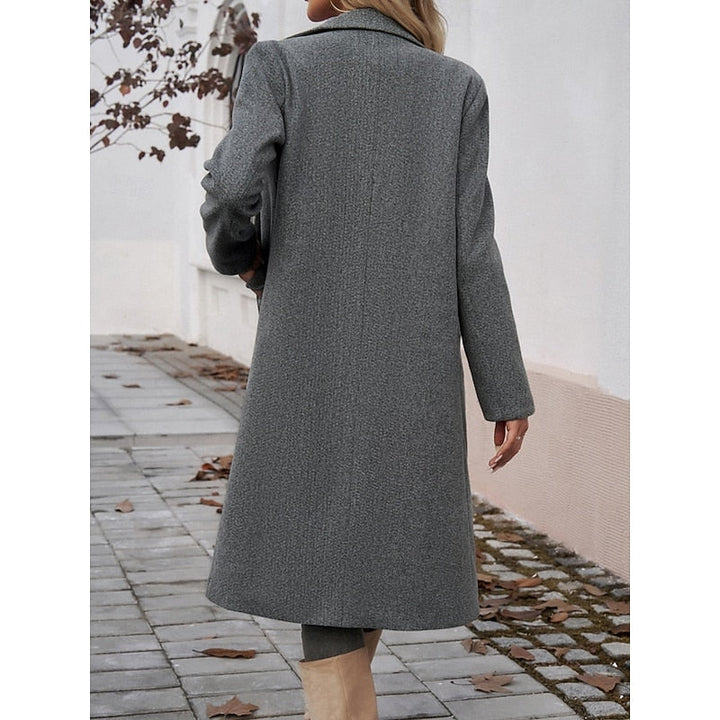 Damen Trenchcoat Klassisch Elegant Zeitlos in Dunkelgrau 6