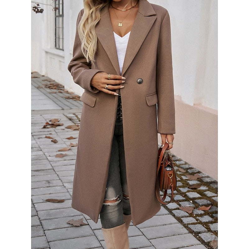 Damen Trenchcoat Klassisch Elegant Zeitlos in Dunkelgrau 7