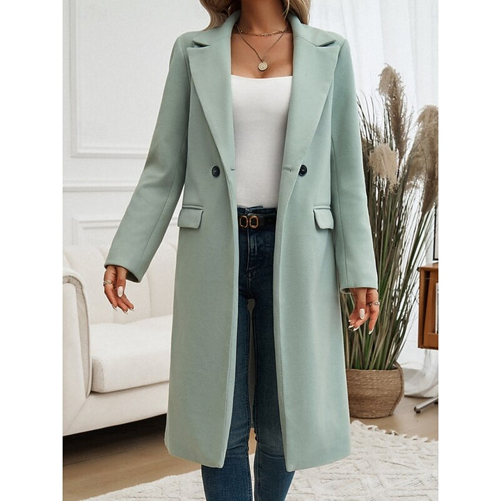 Damen Trenchcoat Klassisch Elegant Zeitlos in Grün