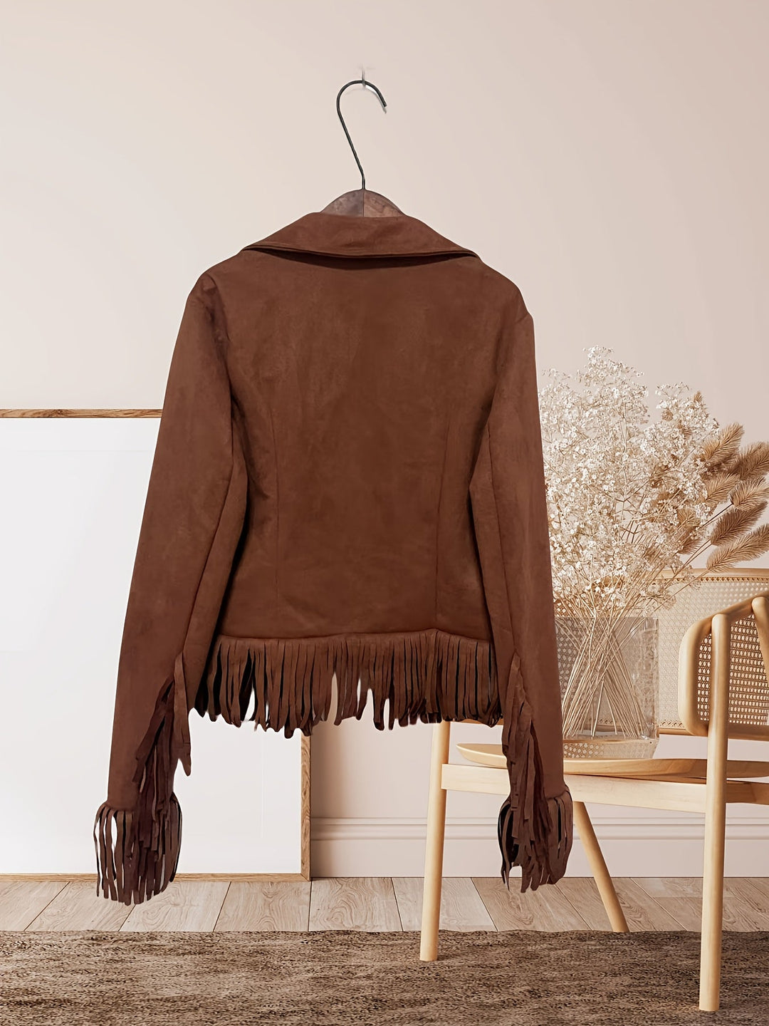 Damen Trenchcoat mit Fransen im Western-Stil (2)