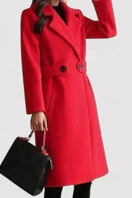 Damen Trenchcoat mit klassischem Gürtel aus Wolle in Beige 5