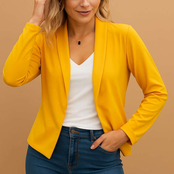Damen Trenchcoat mit Schal-Kragen zum Layern in Gelb