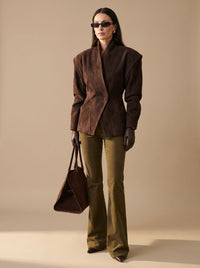 Hannah | Damen Trenchcoat mit Wickelschnitt aus Kunstwild
