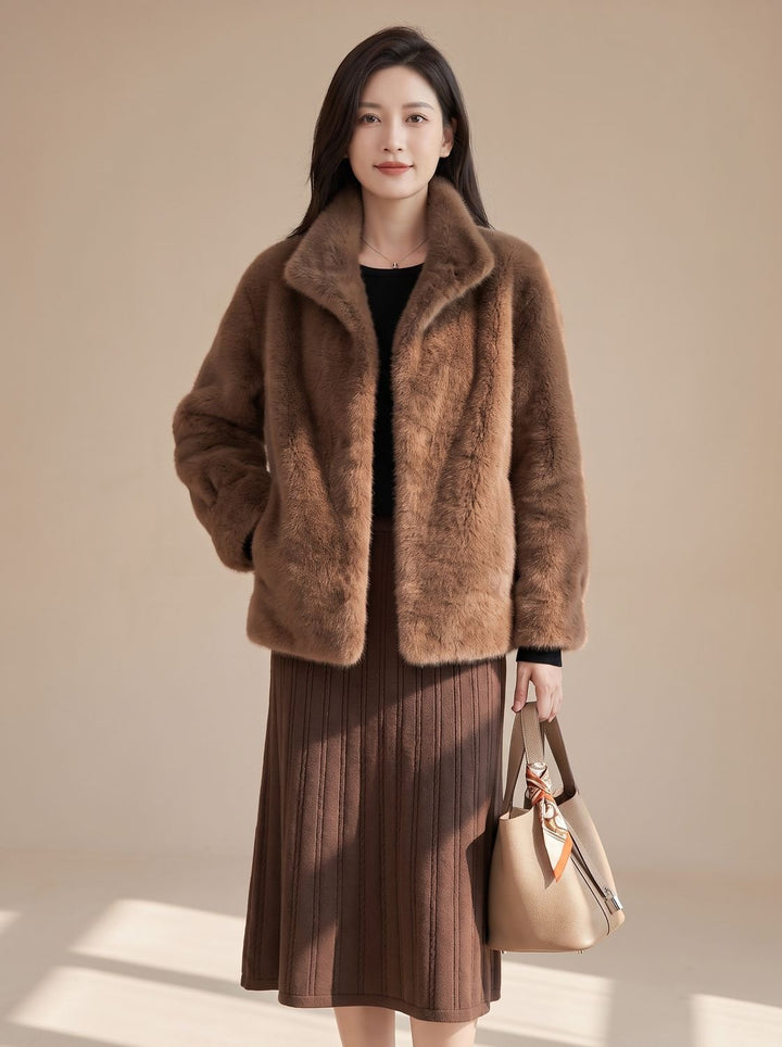 Damen Trenchcoat Oversized in weichem Imitatierbont (2)