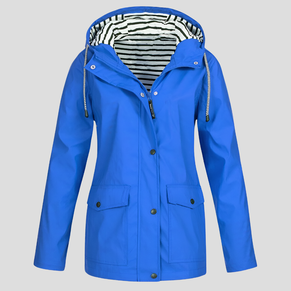 Damen Trenchcoat wasserfest mit Windschutz in Blau