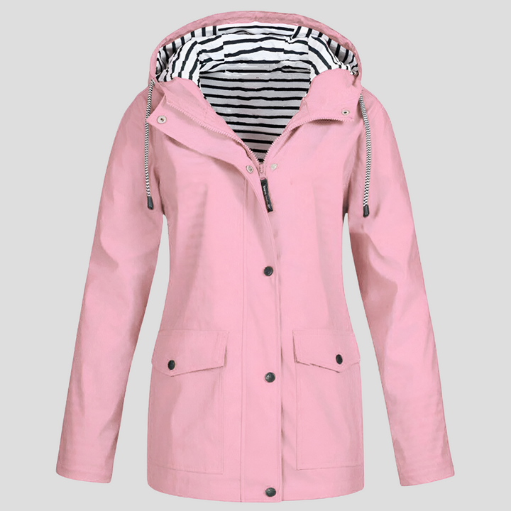 Damen Trenchcoat wasserfest mit Windschutz in Rosa