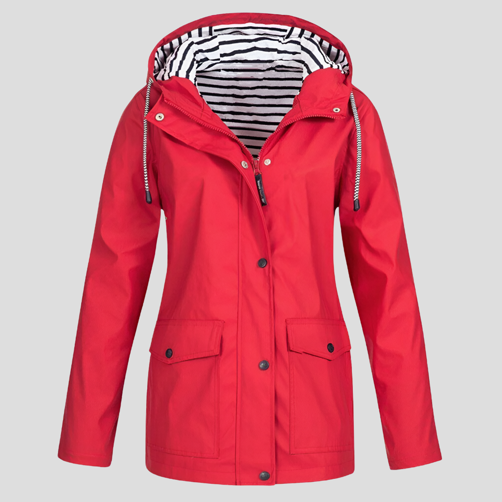 Damen Trenchcoat wasserfest mit Windschutz in Rot
