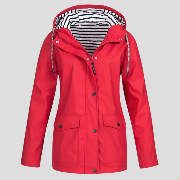 Damen Trenchcoat wasserfest mit Windschutz in Rot