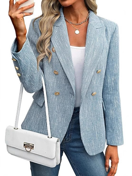 Damen Tweed Blazer für jede Gelegenheit in Hellblau